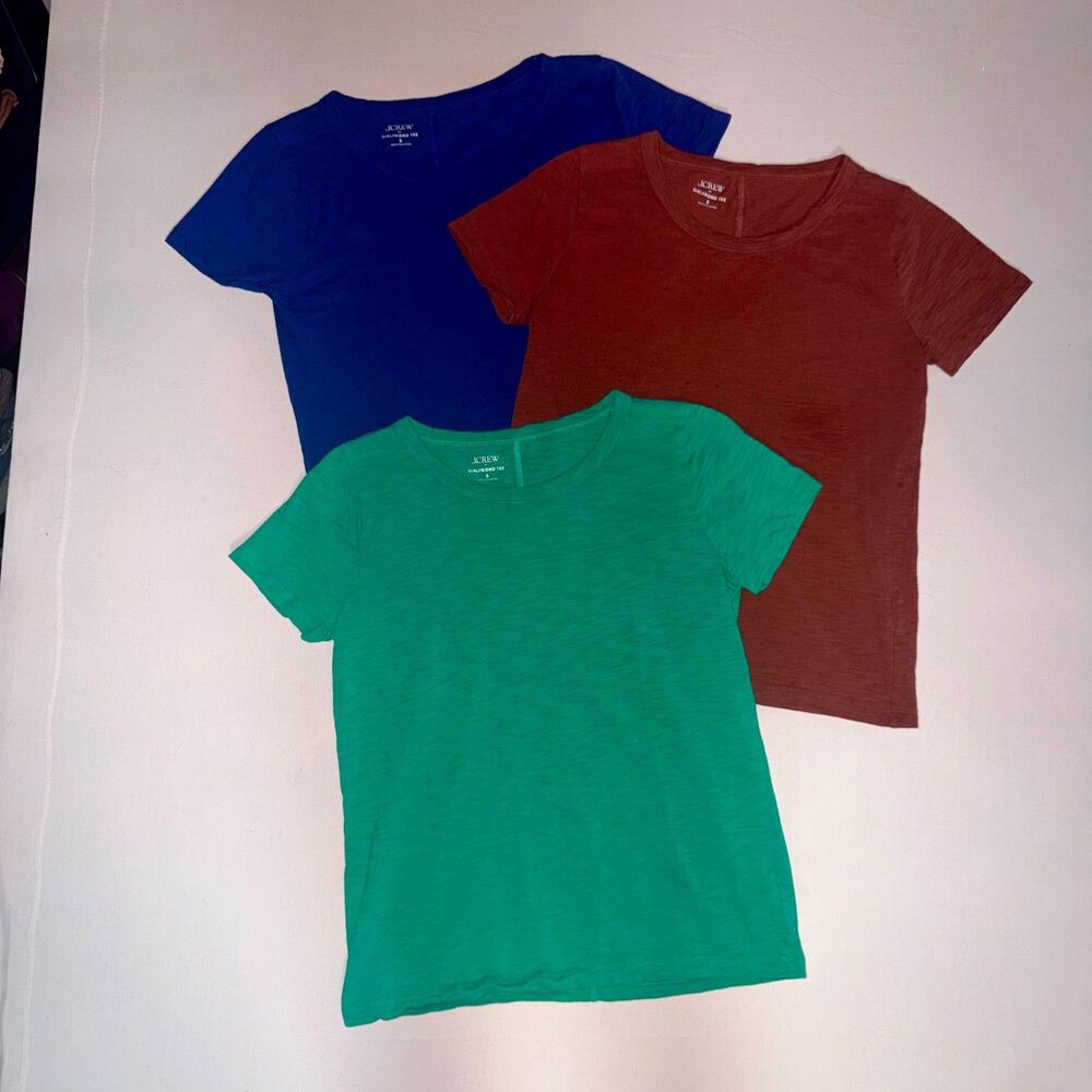 J Crew bundle of 100% cotton Girlfriend Tee set Size small